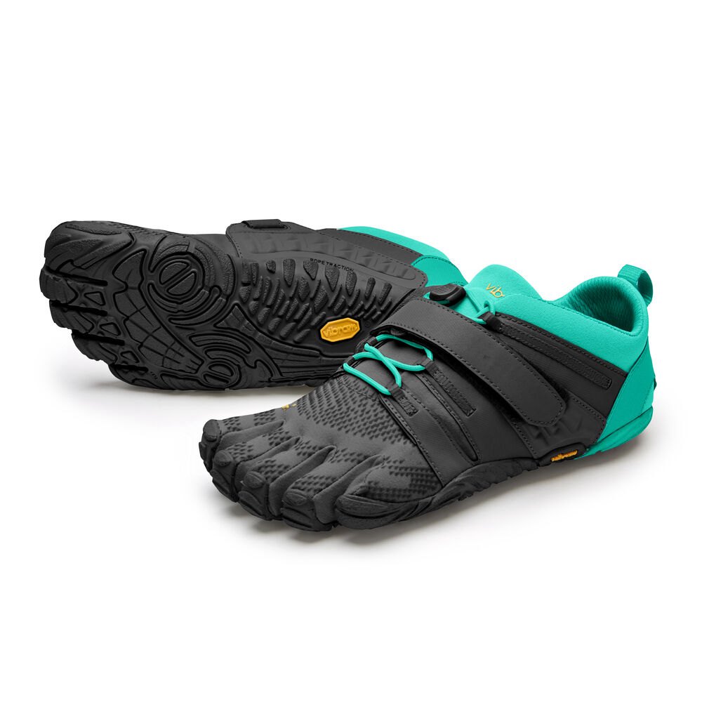 Vibram Five Fingers Womens V-Train 2.0 - Hiking Shoes Black/Green - GDL125386